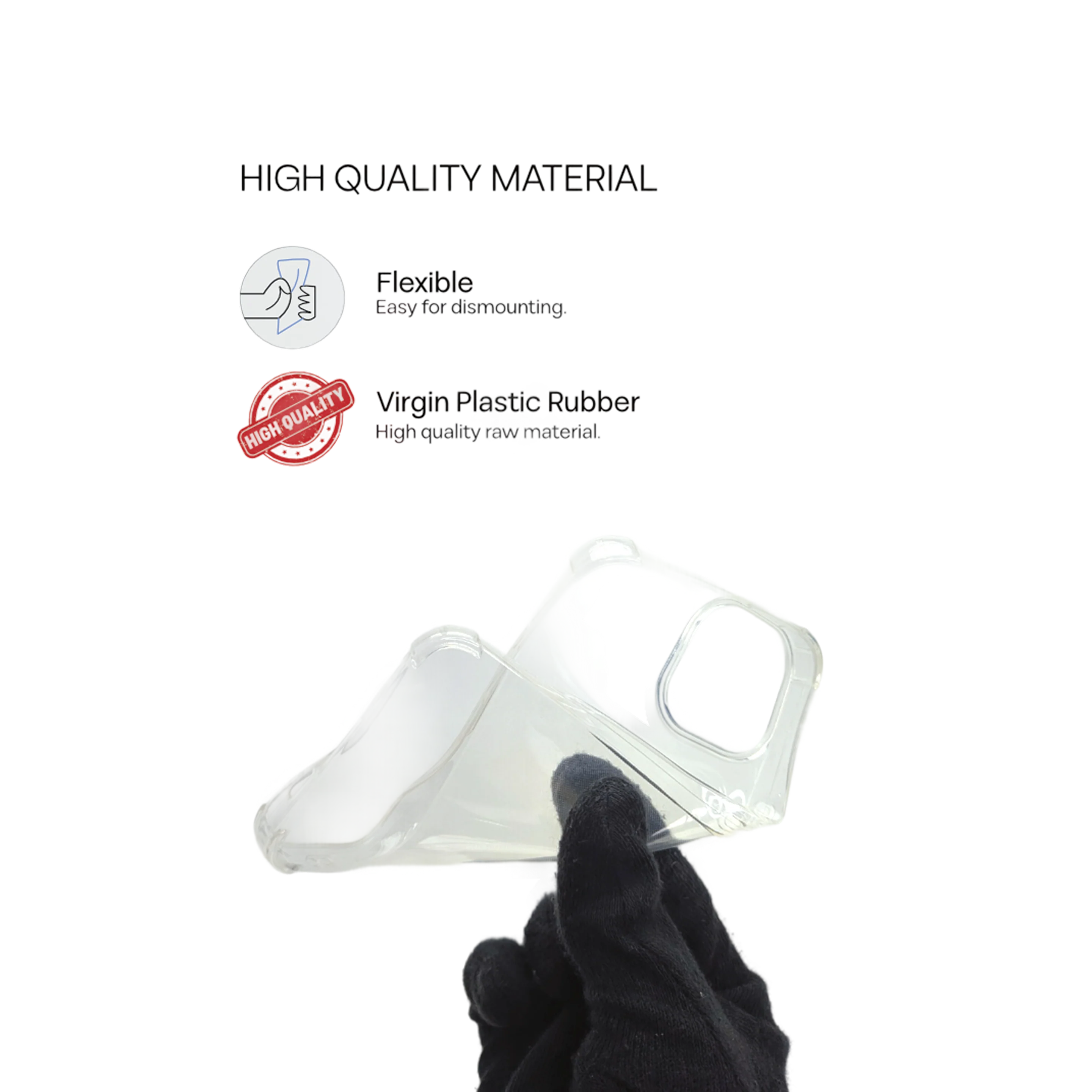 iPhone 14 Transparent Back Case Ultra Hybrid Shockproof Clear Cover with Camera Protection Drop Protection - Image 3
