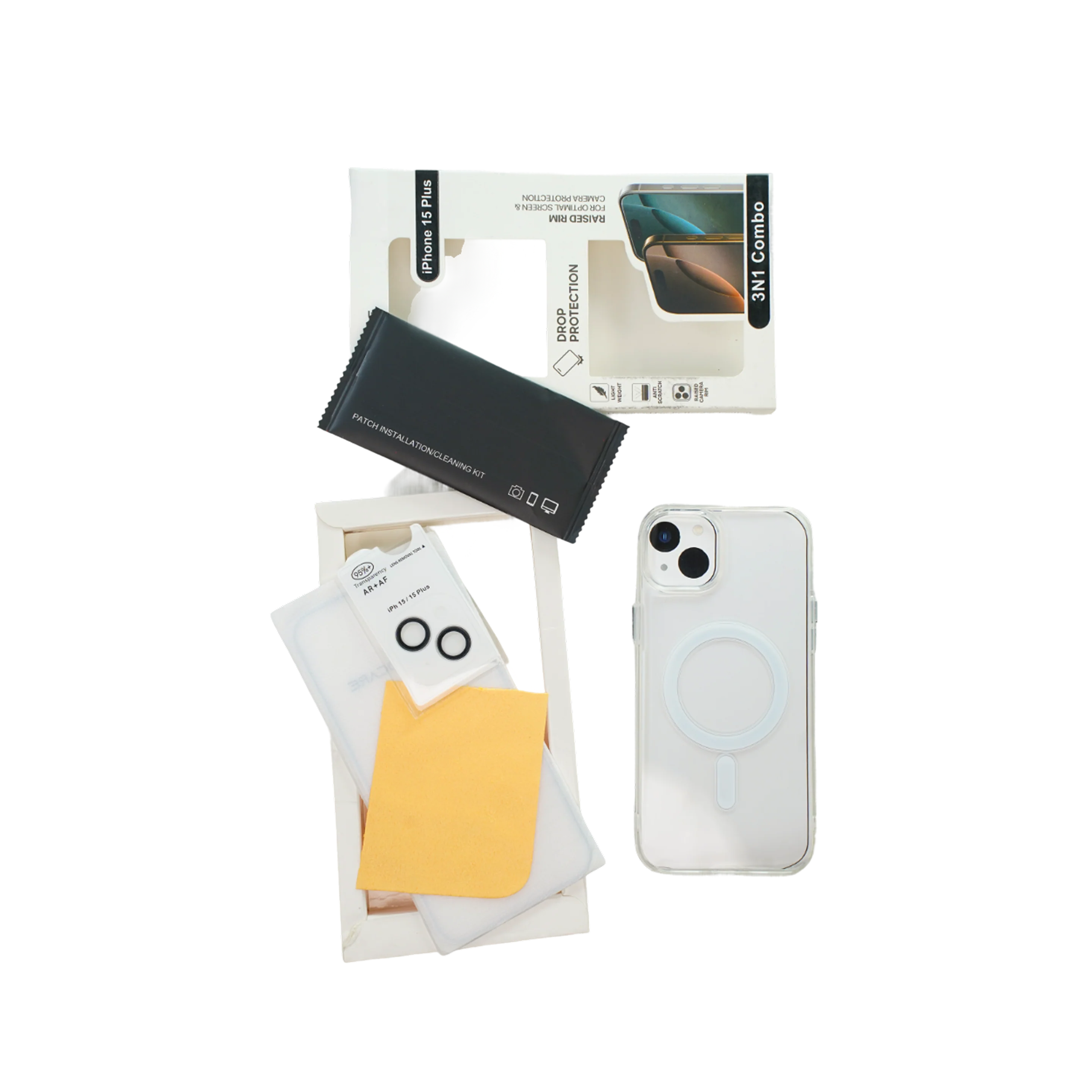 Robocare iPhone 15 Plus MagSafe 3-in-1 Protective Combo Case with Camera Lens Guard and Screen Protector - Image 2
