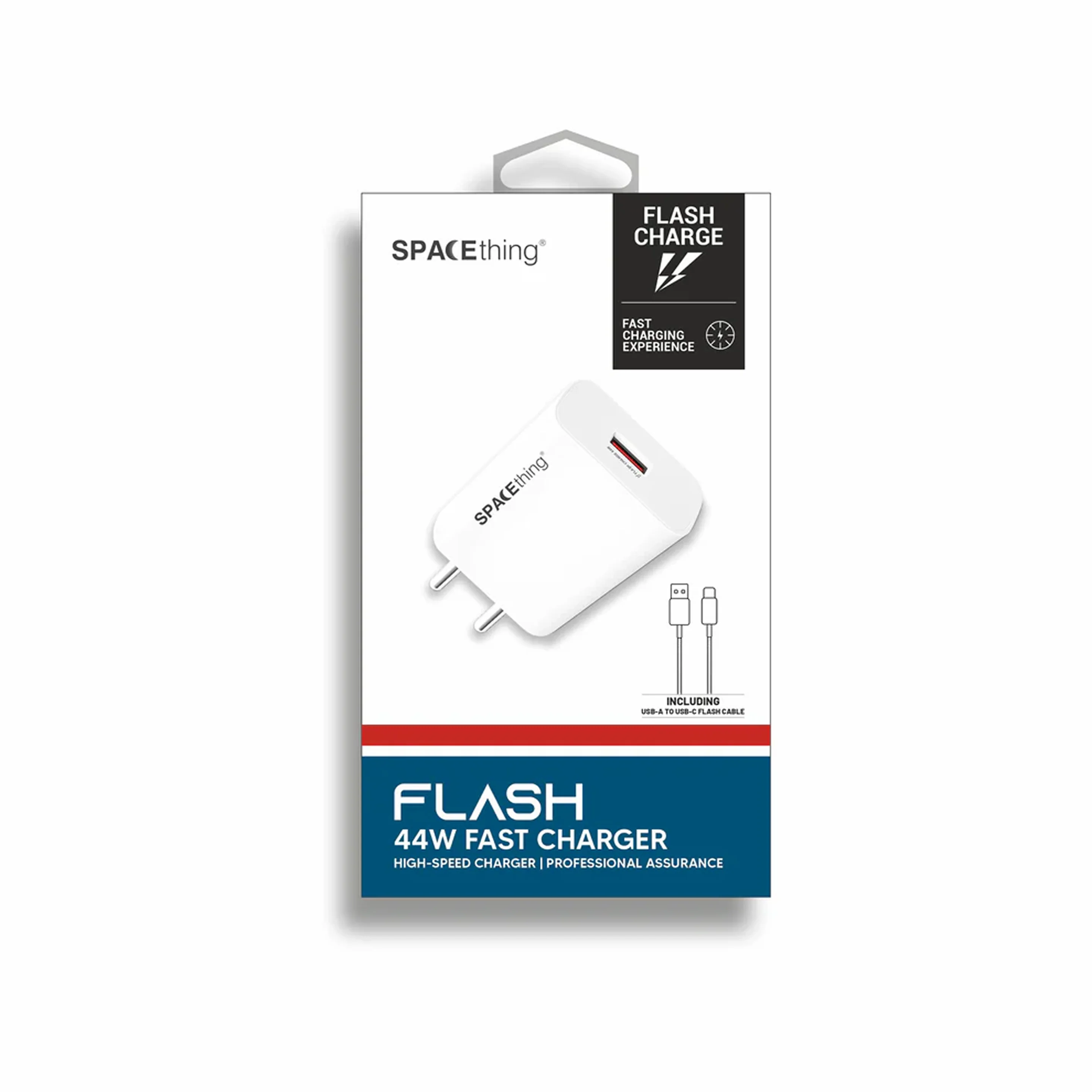 SPACEthing Flash 44W Wall Charger with USB to Type-C Cable – White - Image 2