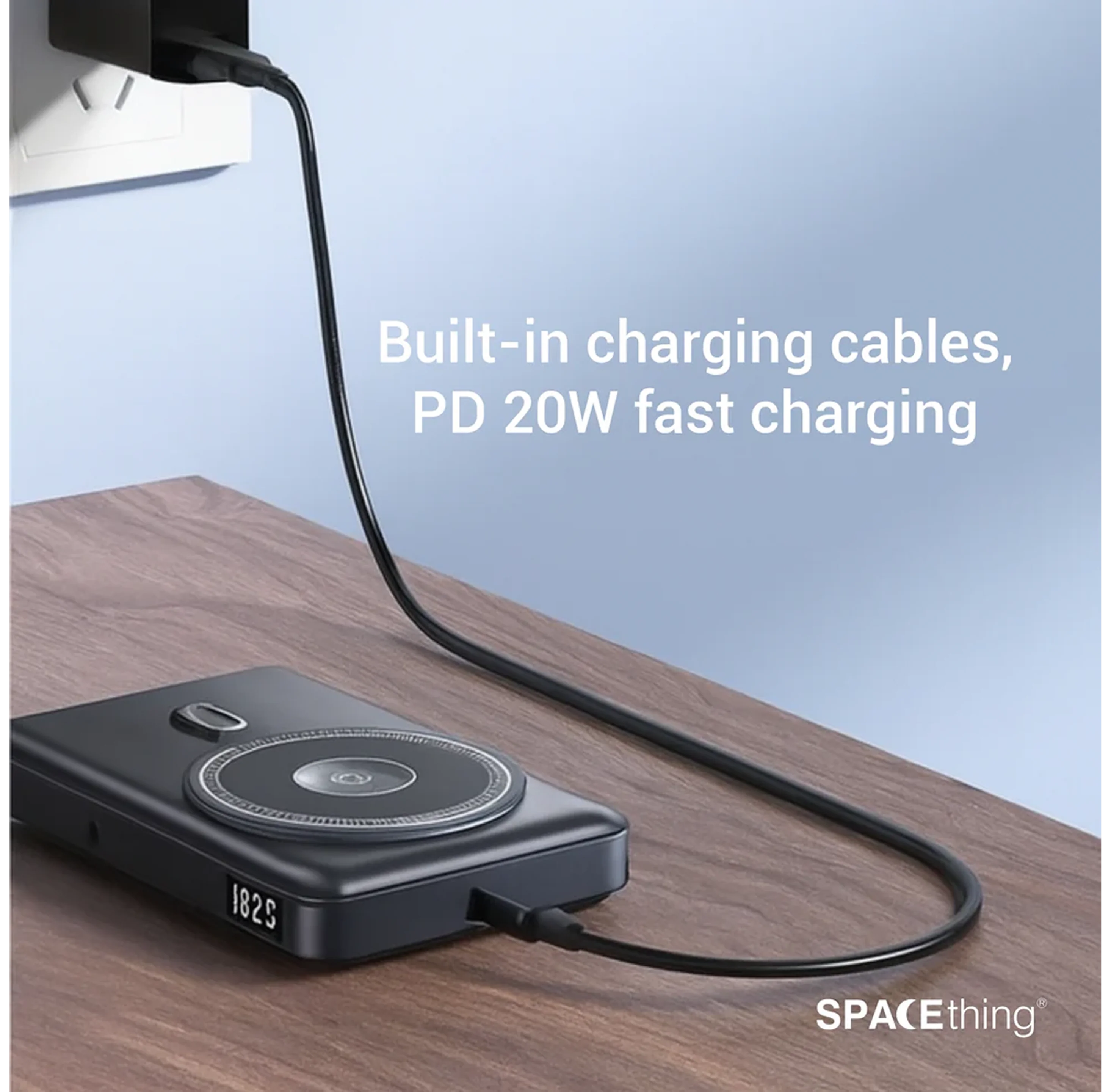 SPACEthing Luzern 10000mAh MagSafe Wireless Power Bank – Black - Image 3