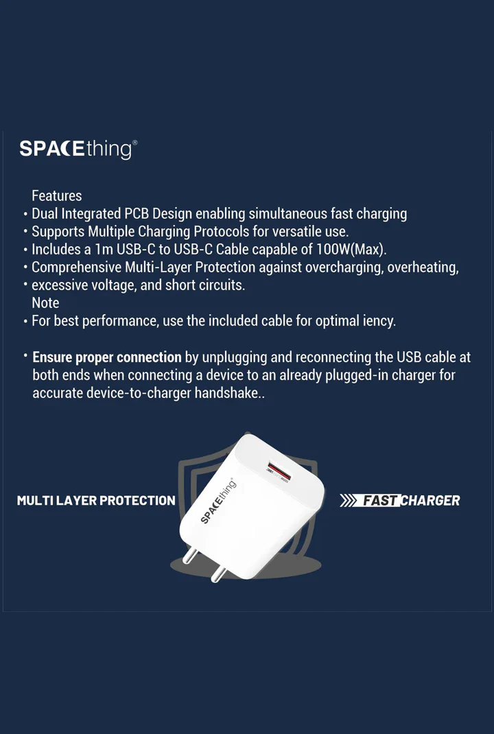 SPACEthing Rapid 100W SuperVOOC Fast Charger – White - Image 4