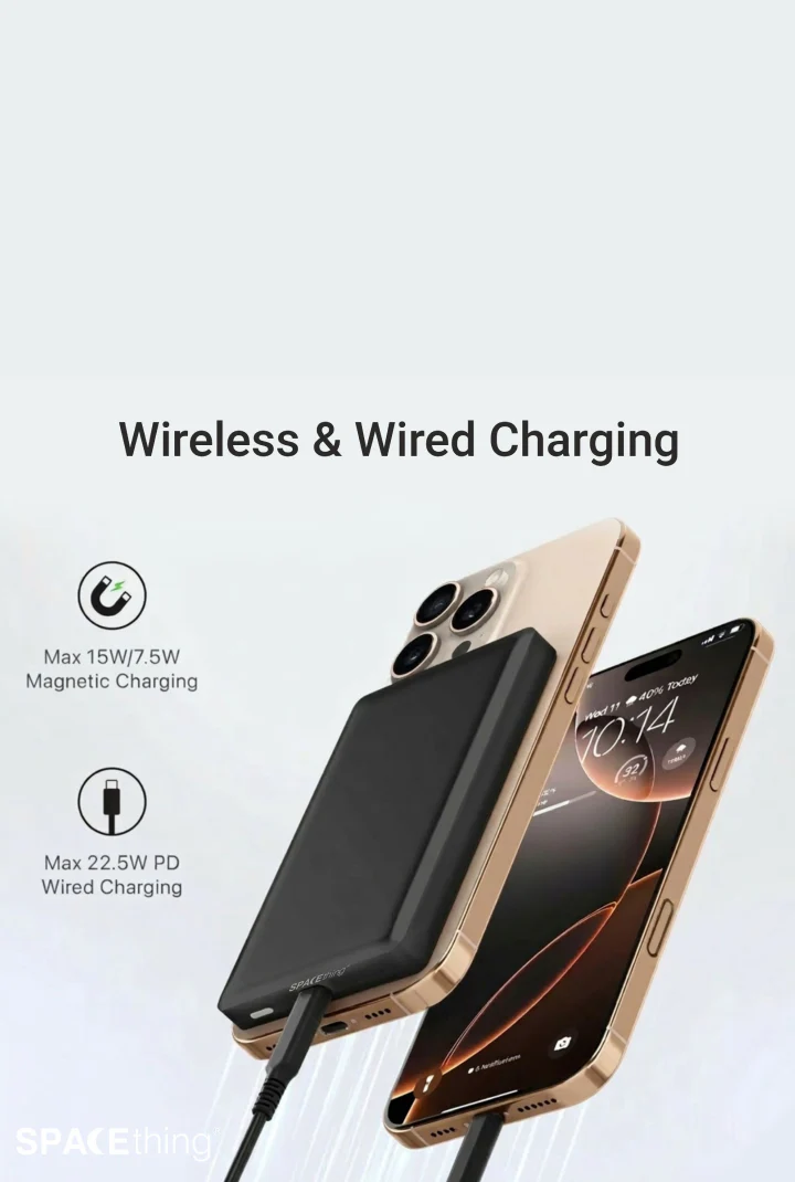 SPACEthing Revon 10000Mah Magsafe Power bank – Black - Image 3