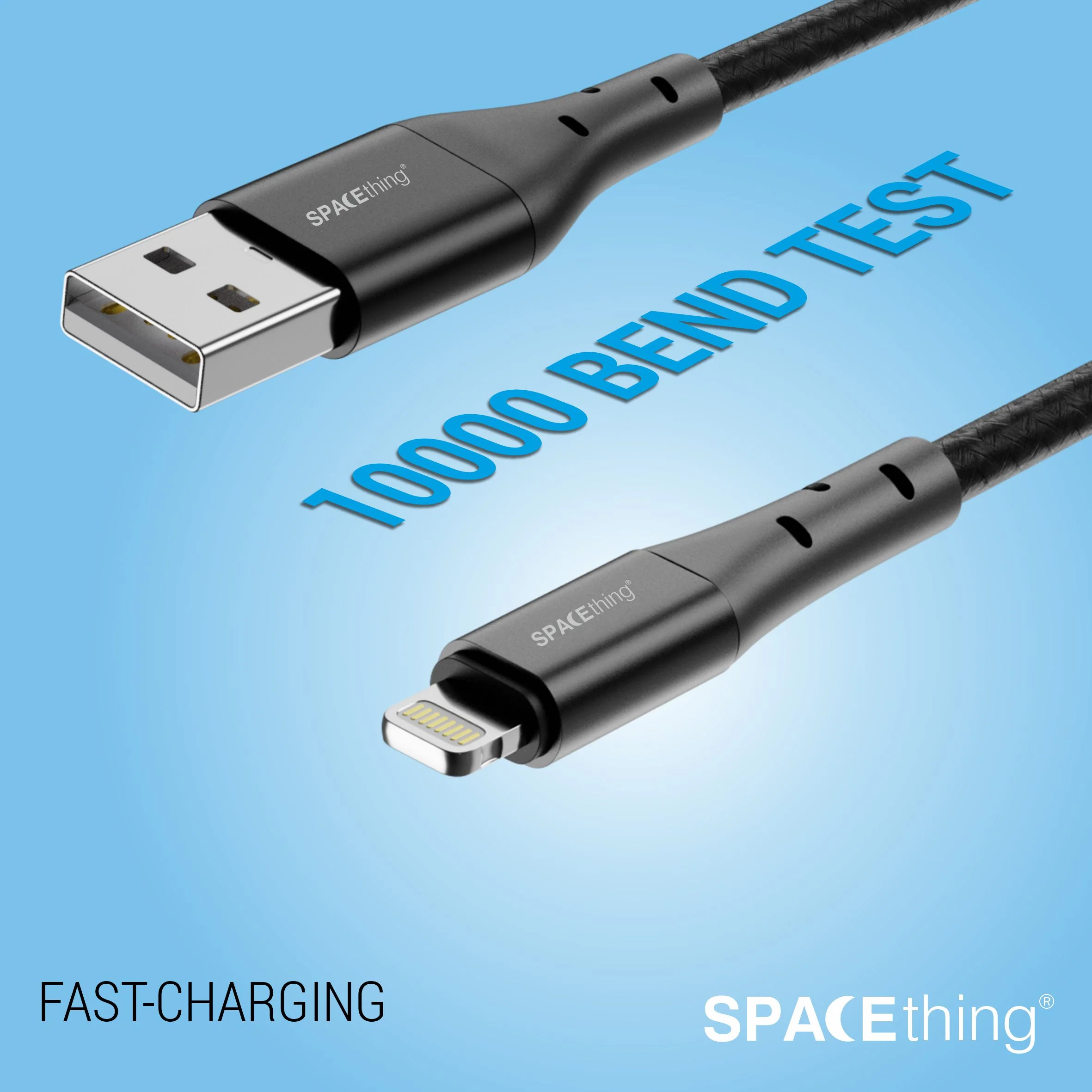 SPACEthing Swift USB to Lightning Cable 1.2m – Black - Image 4